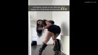 Girl farting like a trombone